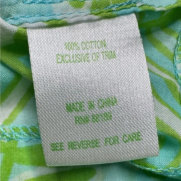 Lilly Pulitzer Thandie Green Palm Leaf Embellished Tunic Top - Picture 5 of 9